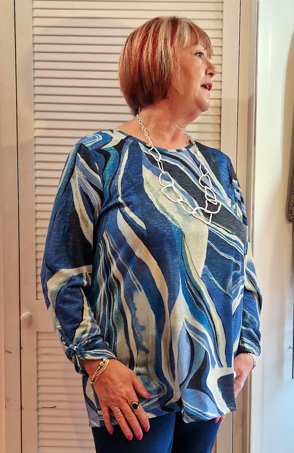 See You lurex top - Blue