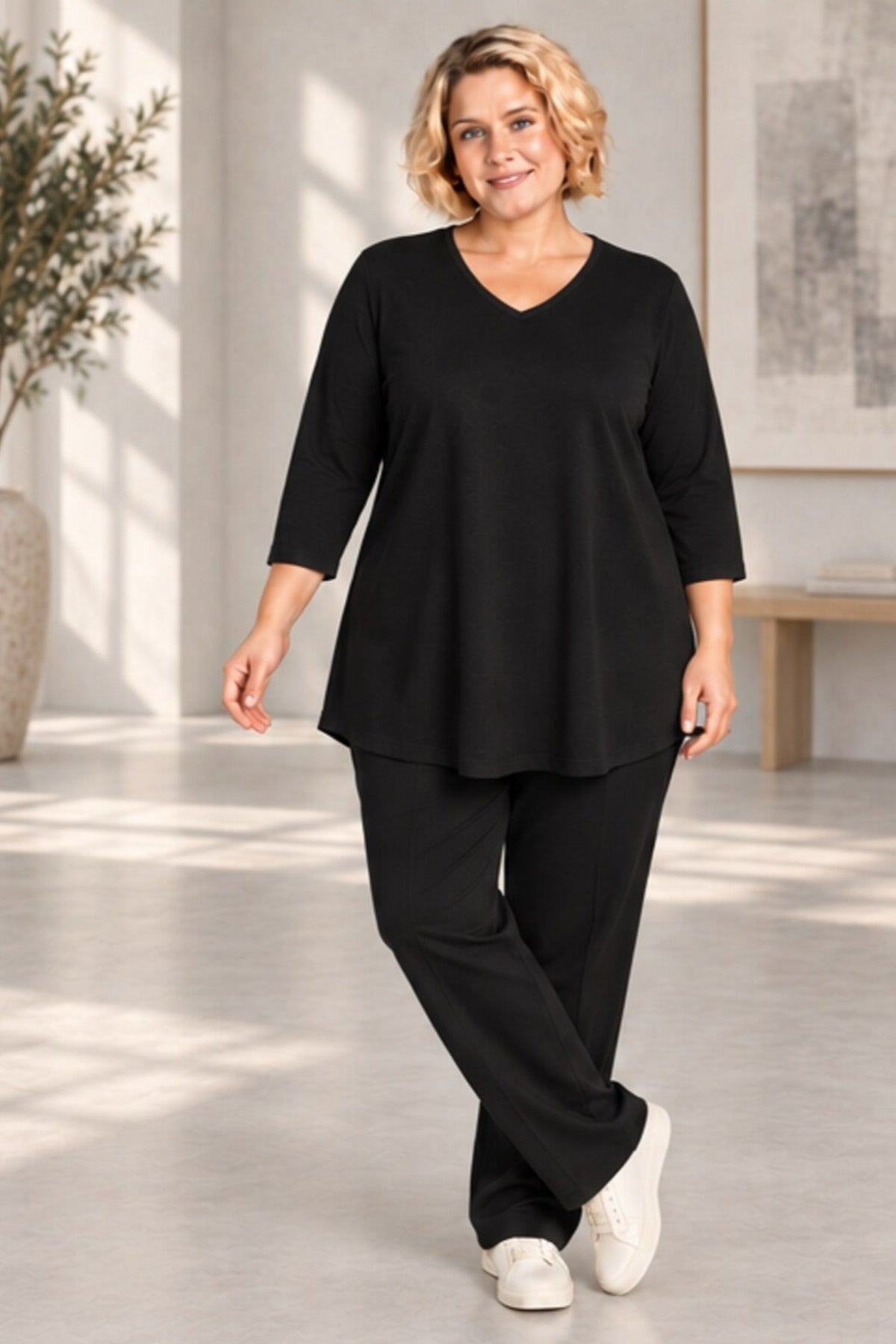 Ciso jersey V neck tee - Black