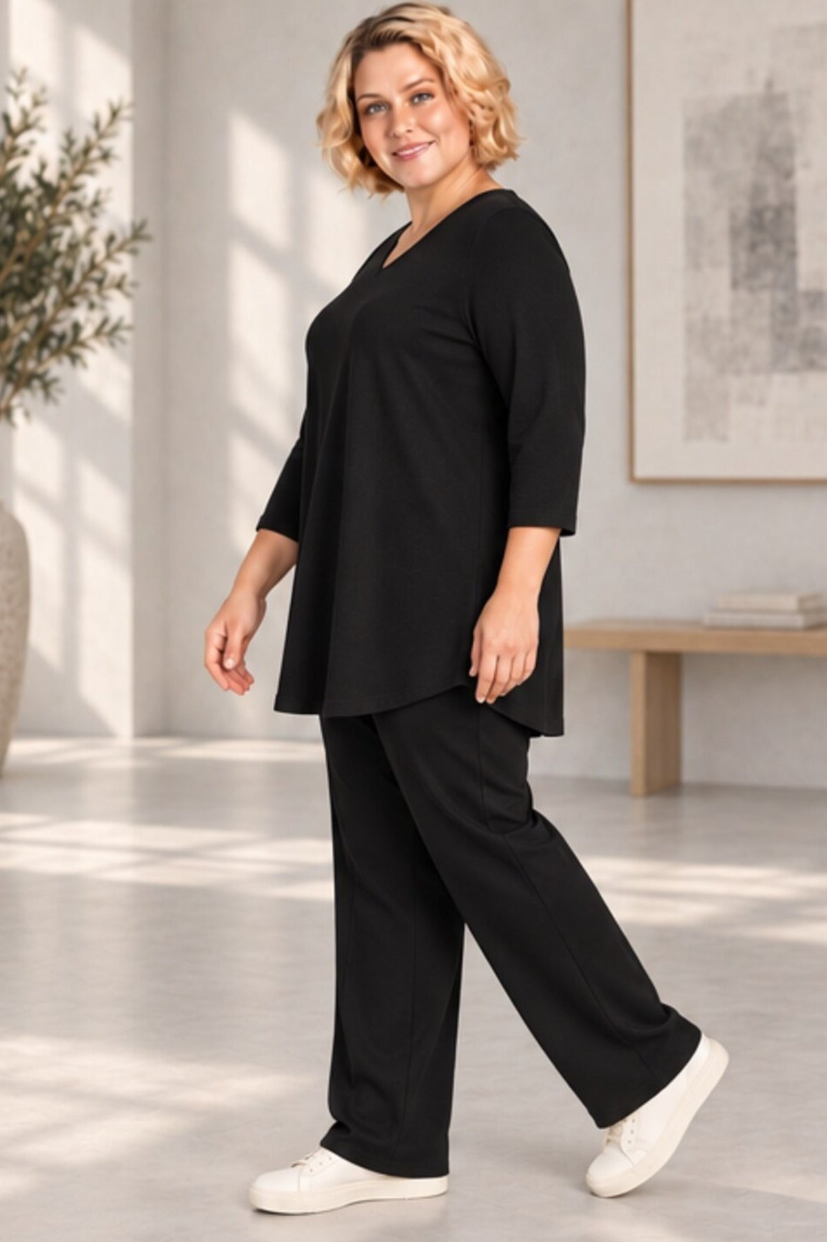 Ciso jersey V neck tee - Black