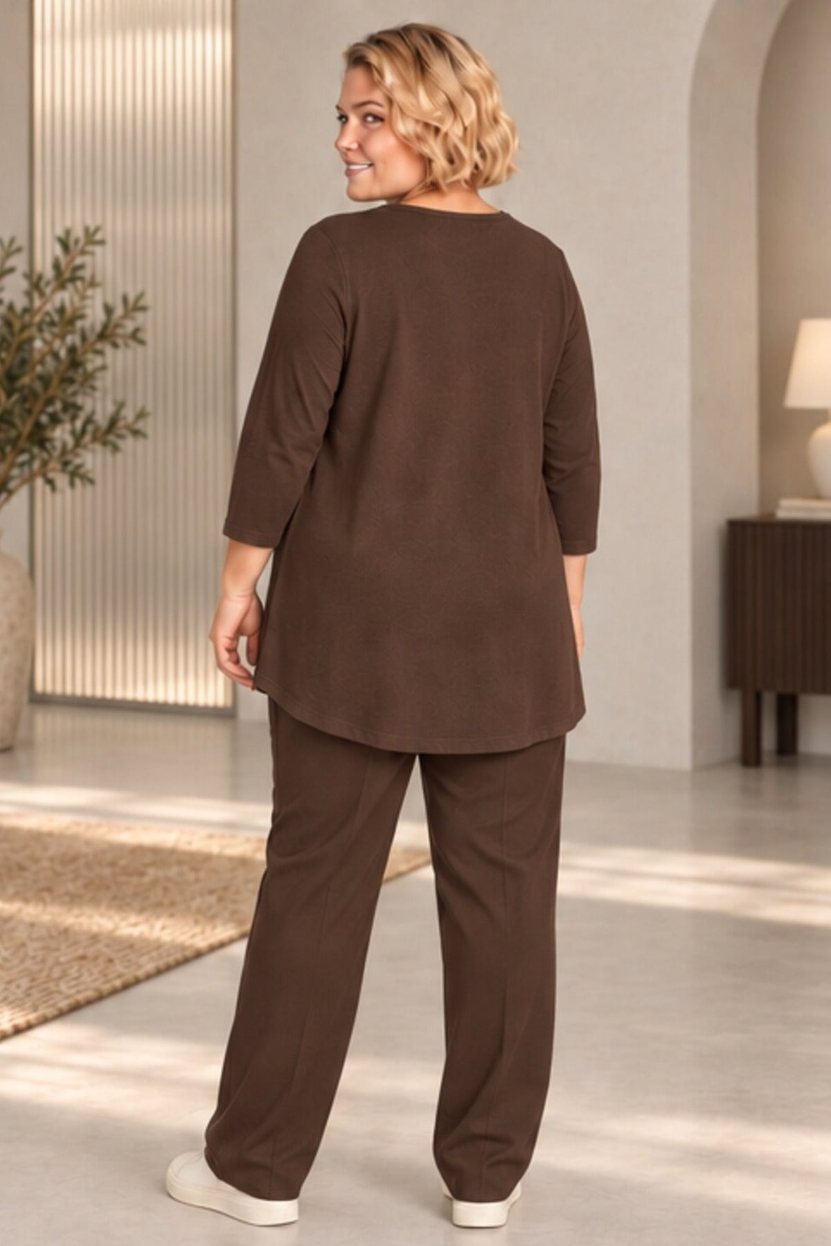 Ciso jersey V neck tee - Fudge