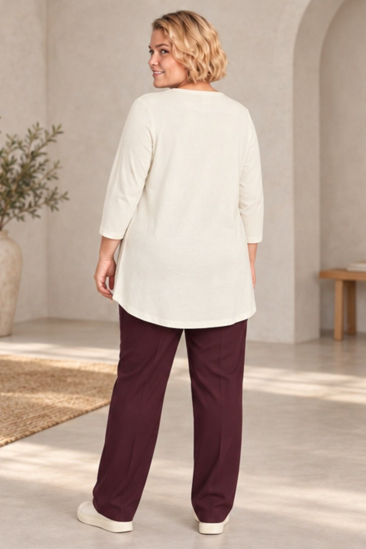 Ciso jersey V neck tee - Off White
