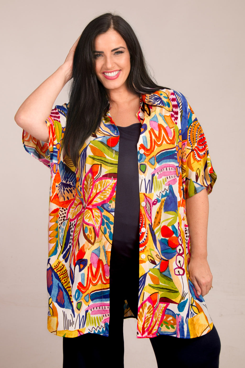 Mona Lisa batwing shirt - Mustard