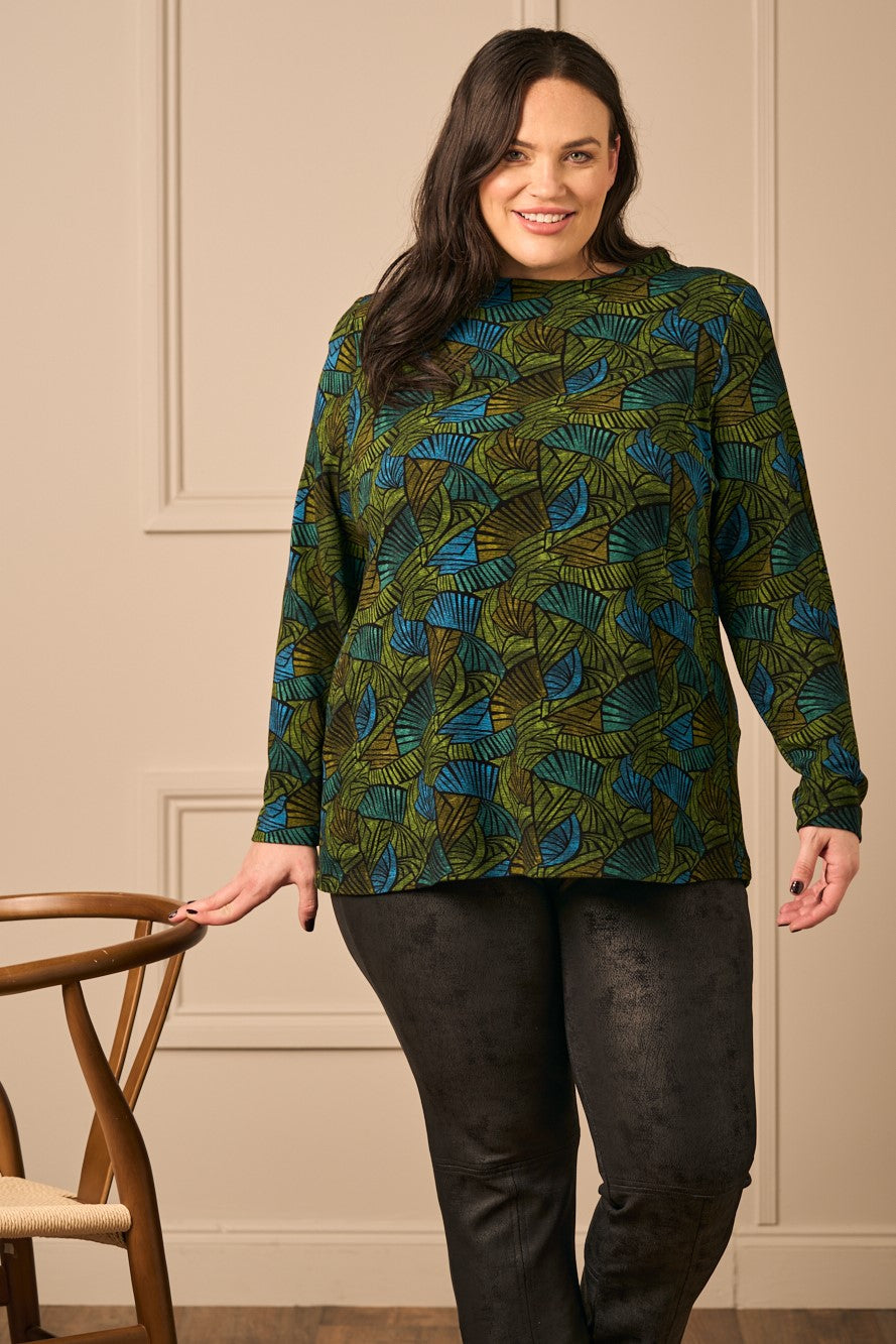 Mona Lisa ribbed jersey top - Green