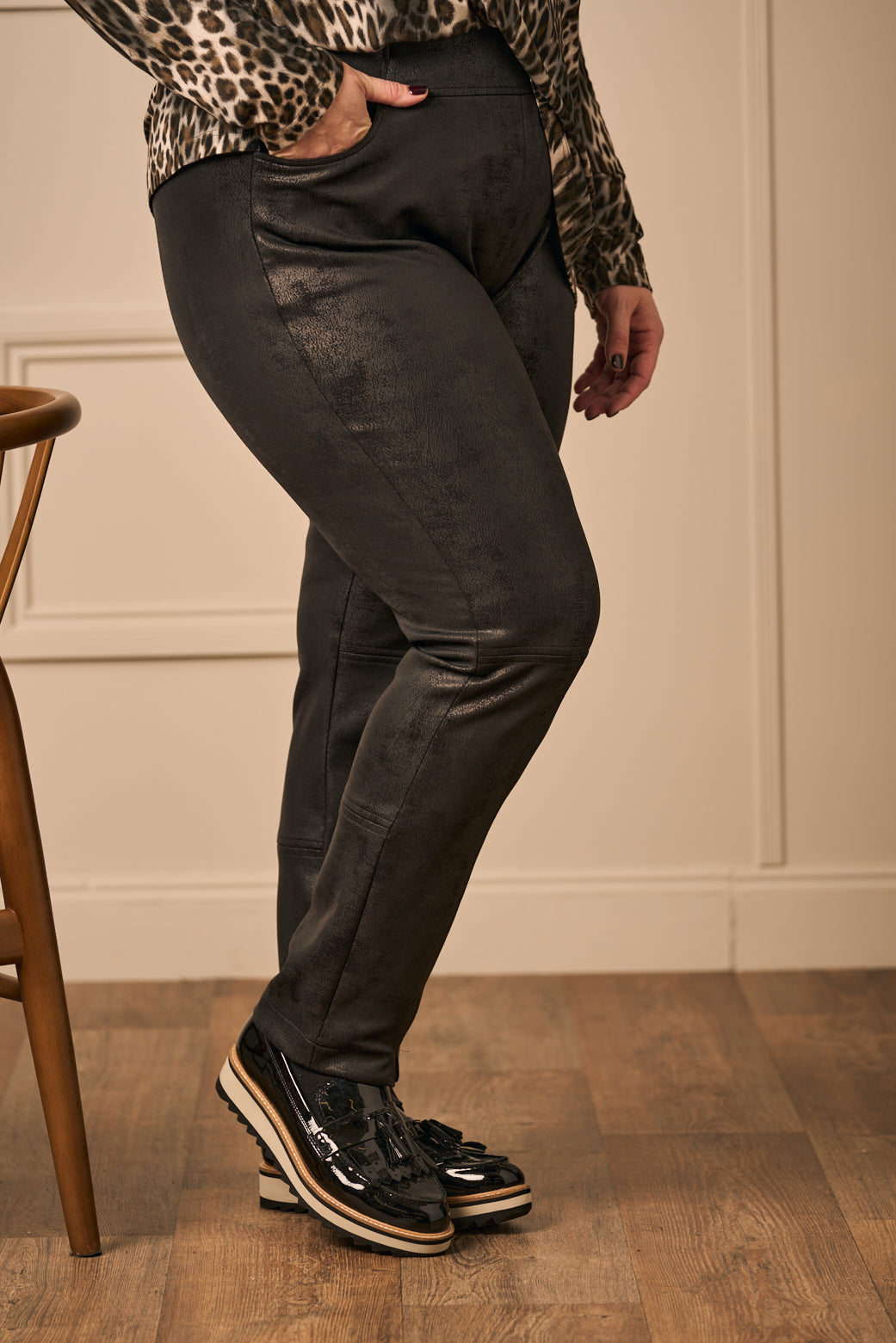 Mona Lisa faux leather trousers - Black