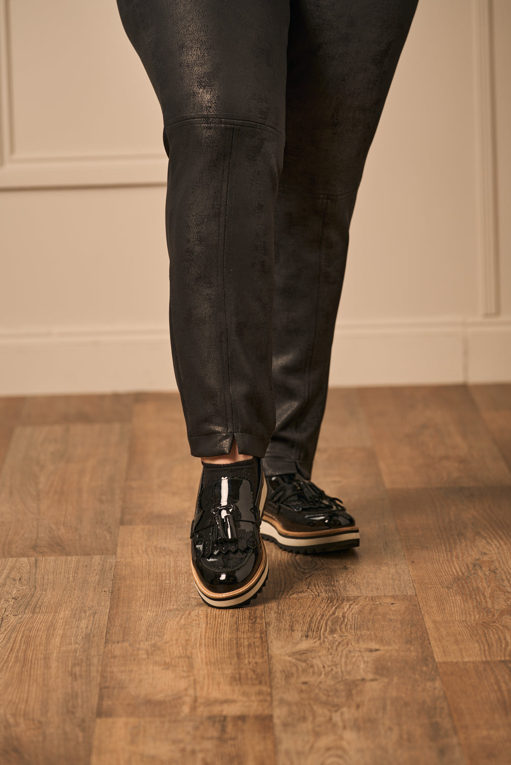 Mona Lisa faux leather trousers - Black