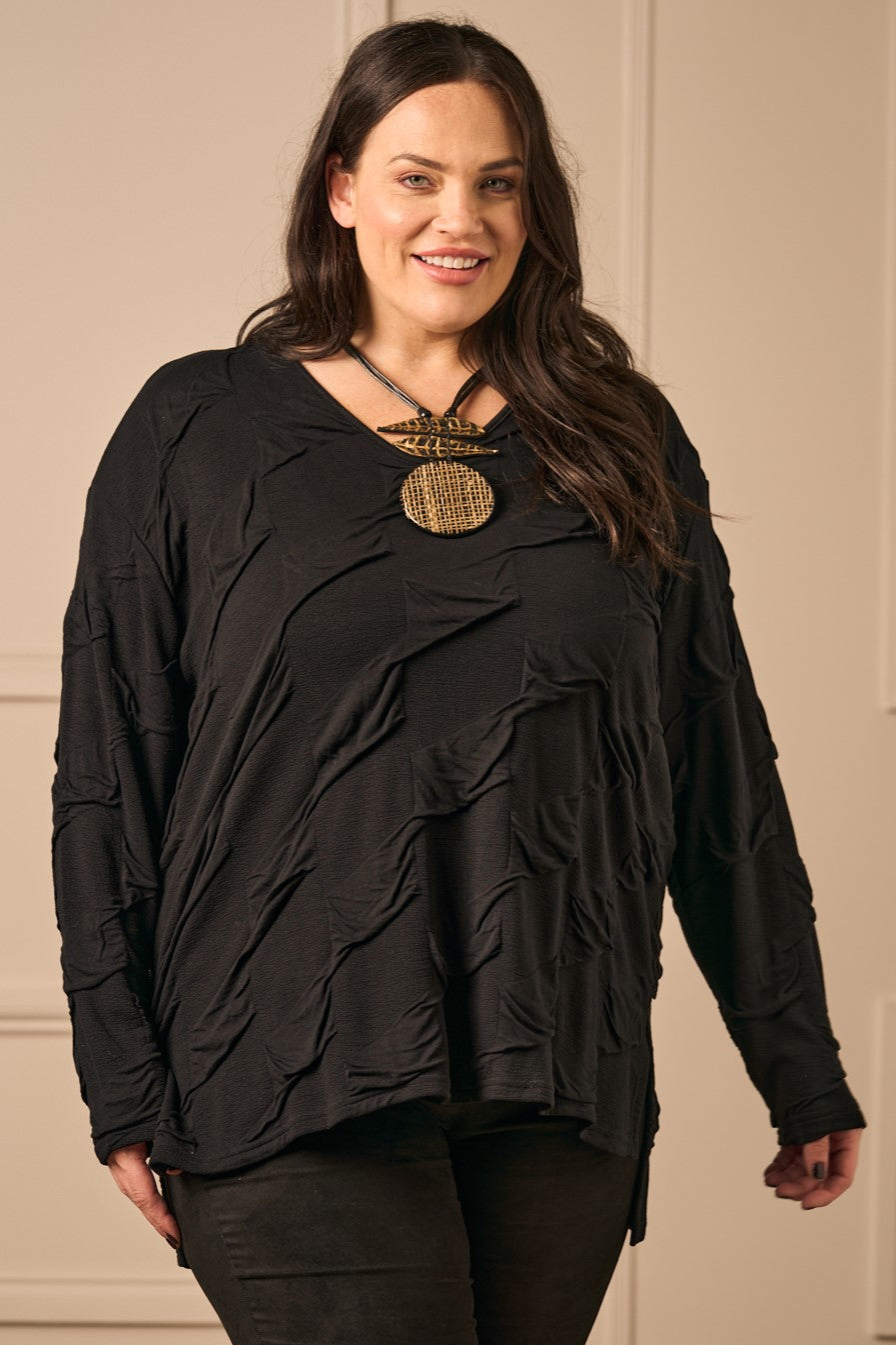 Doris Streich jersey texture tunic - Black