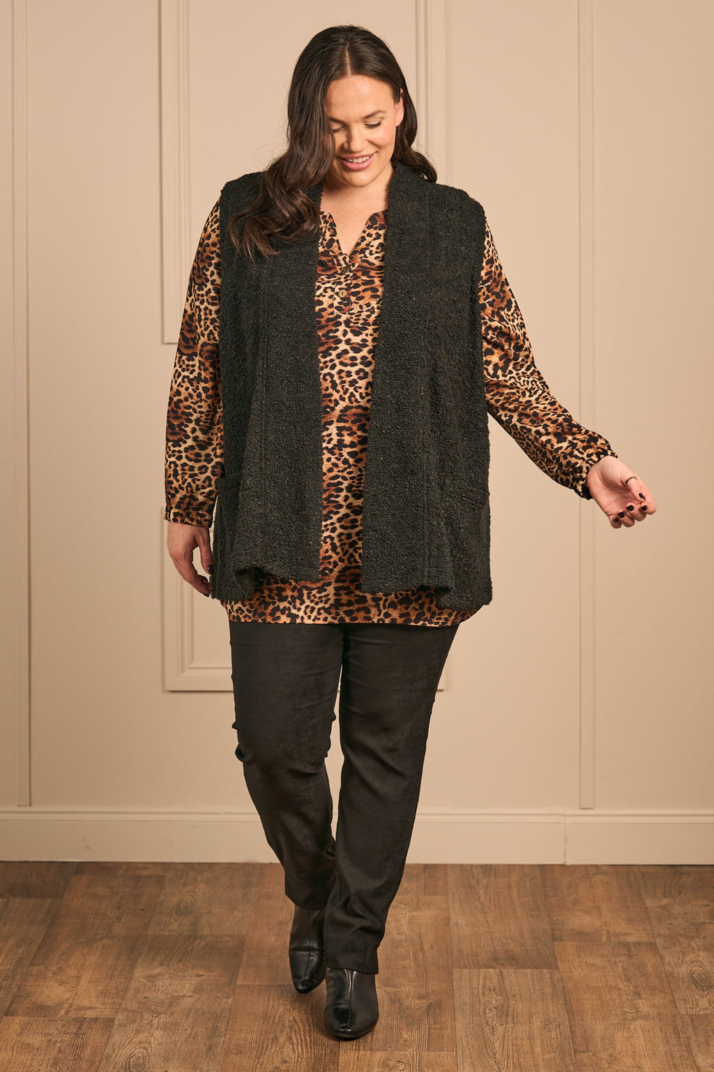KJ Brand animal print top - Brown