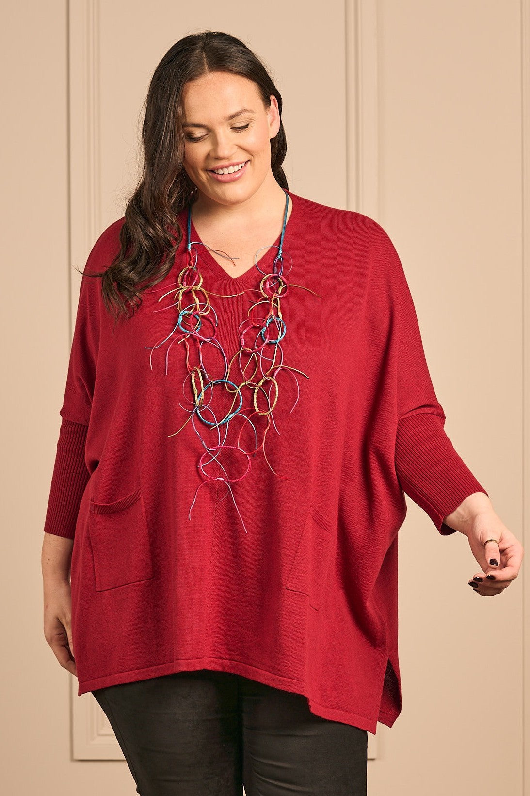 Thanny batwing jumper - Red