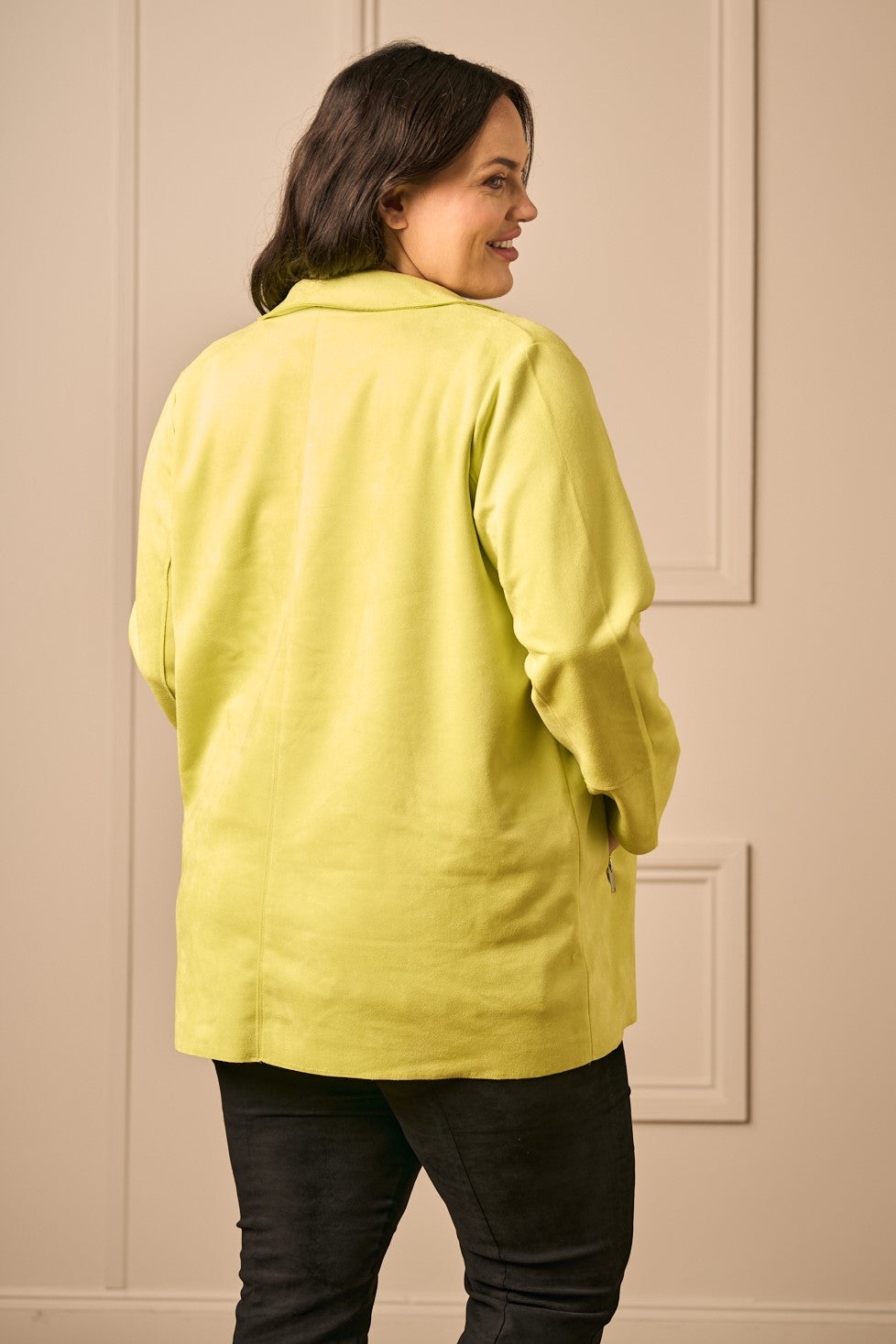 Via Appia faux suede jacket - Lime