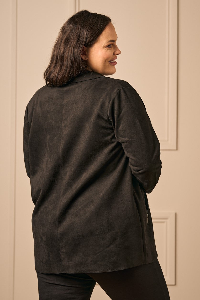Via Appia faux suede jacket - Black