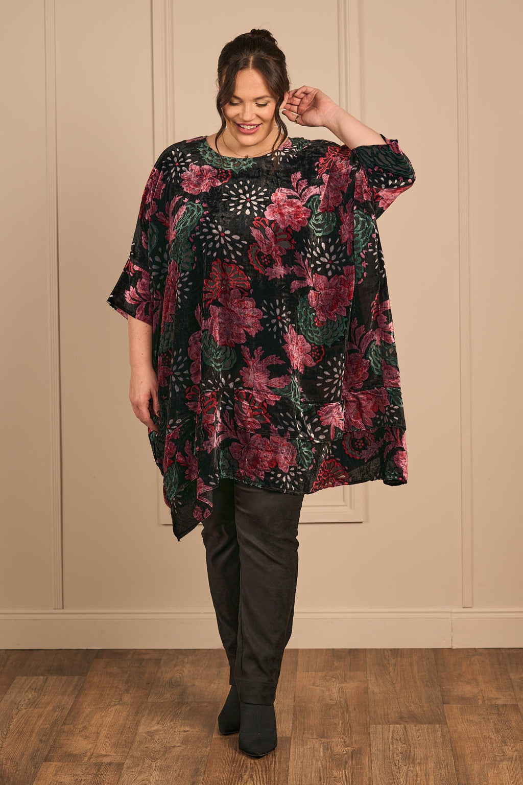 Thanny devore tunic - Roses