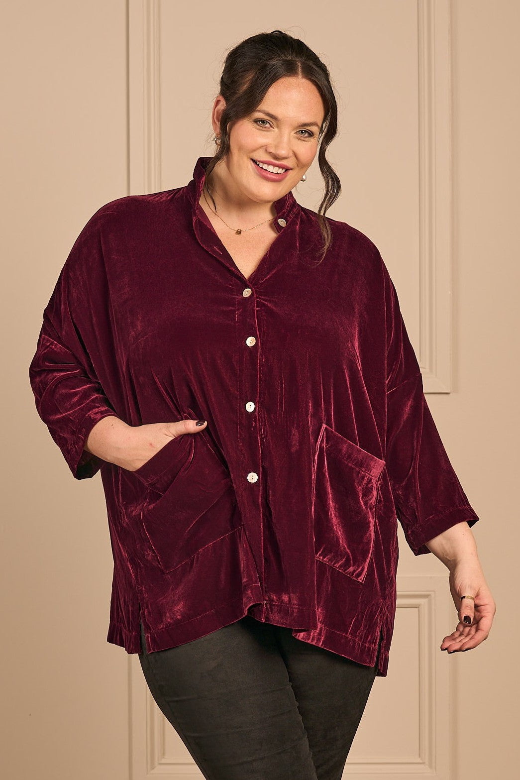 Thanny velvet jacket - Rosso