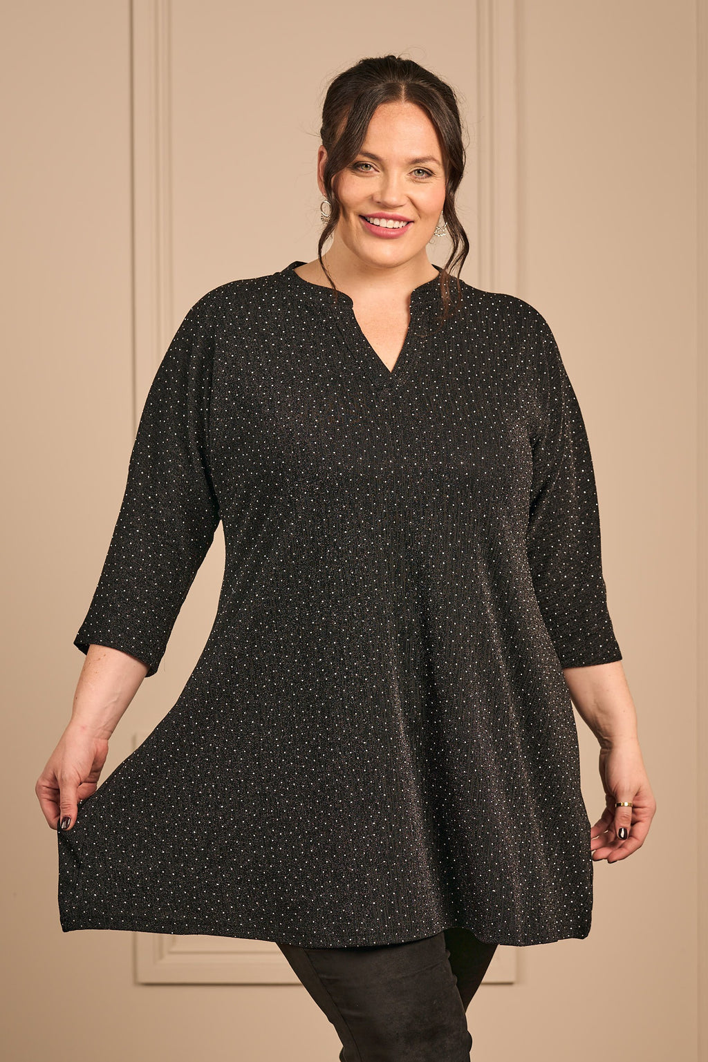 Ciso sparkly tunic dress - Black