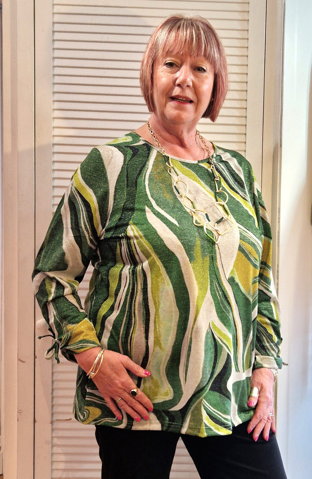 See You lurex top - Green