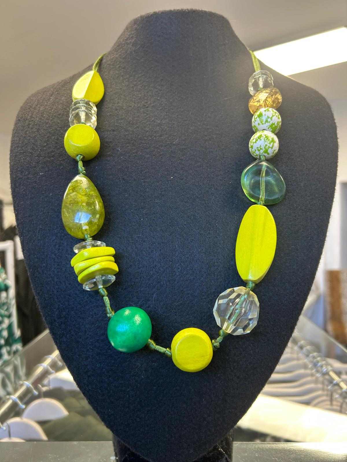 Zoe large stone necklace - Lime