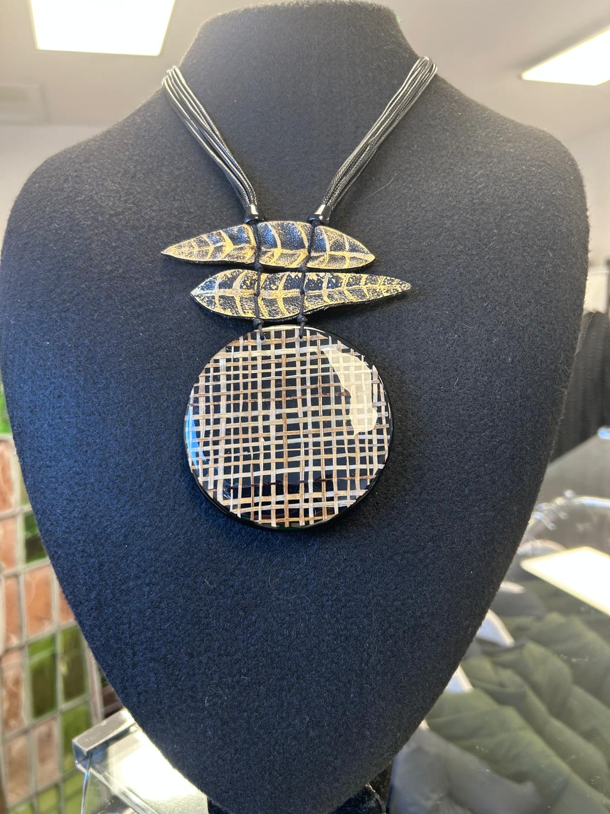 Zeppe short disk necklace - Brown