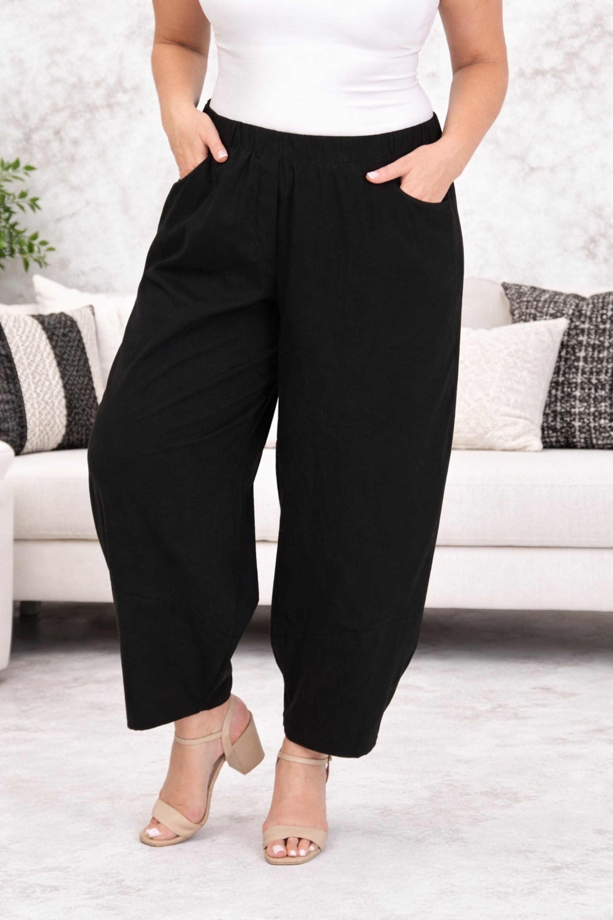 KJ Brand short harems - Black