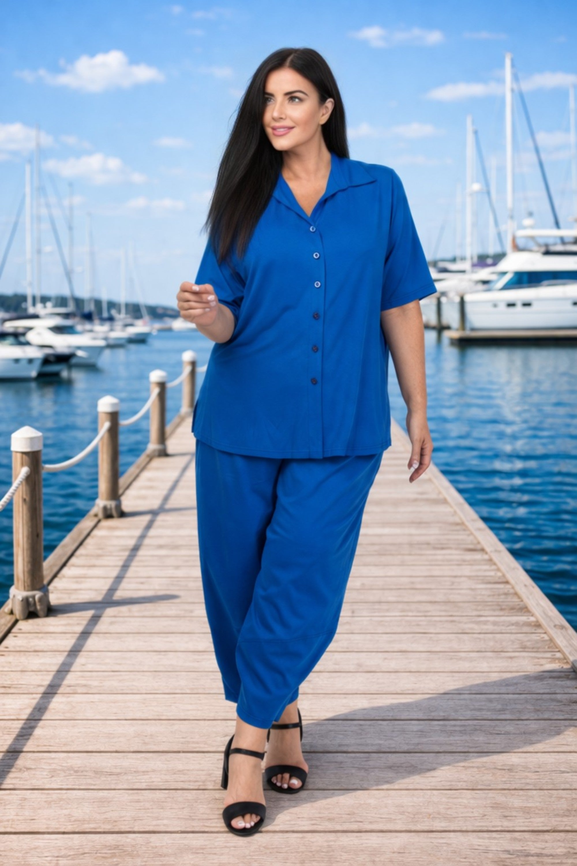 KJ Brand short harems - Cobalt