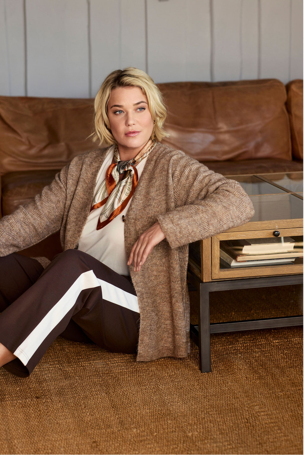 Ciso textured cardi - Beige