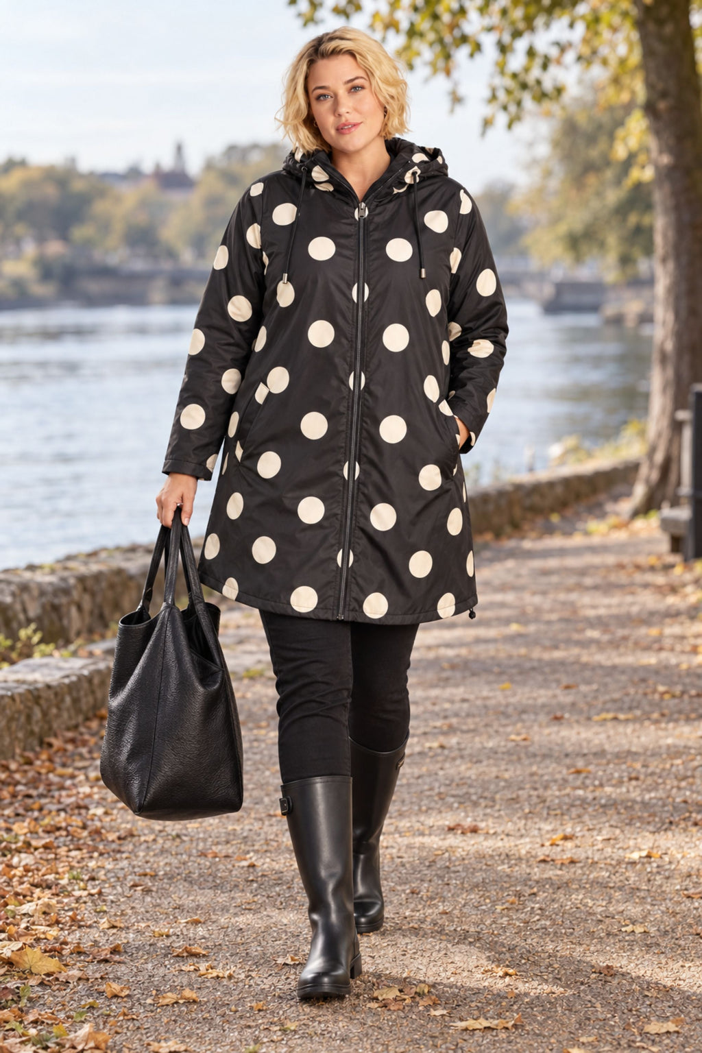 Ciso spot puffa jacket - Black