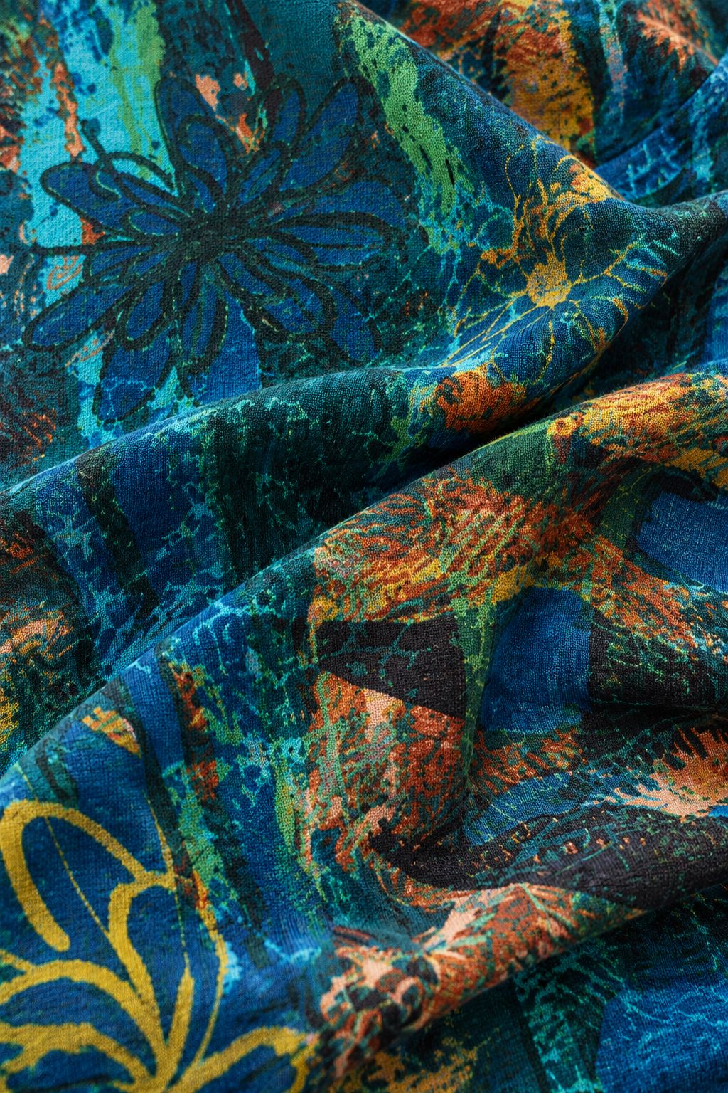 Orientique Batik v neck tee - Blues