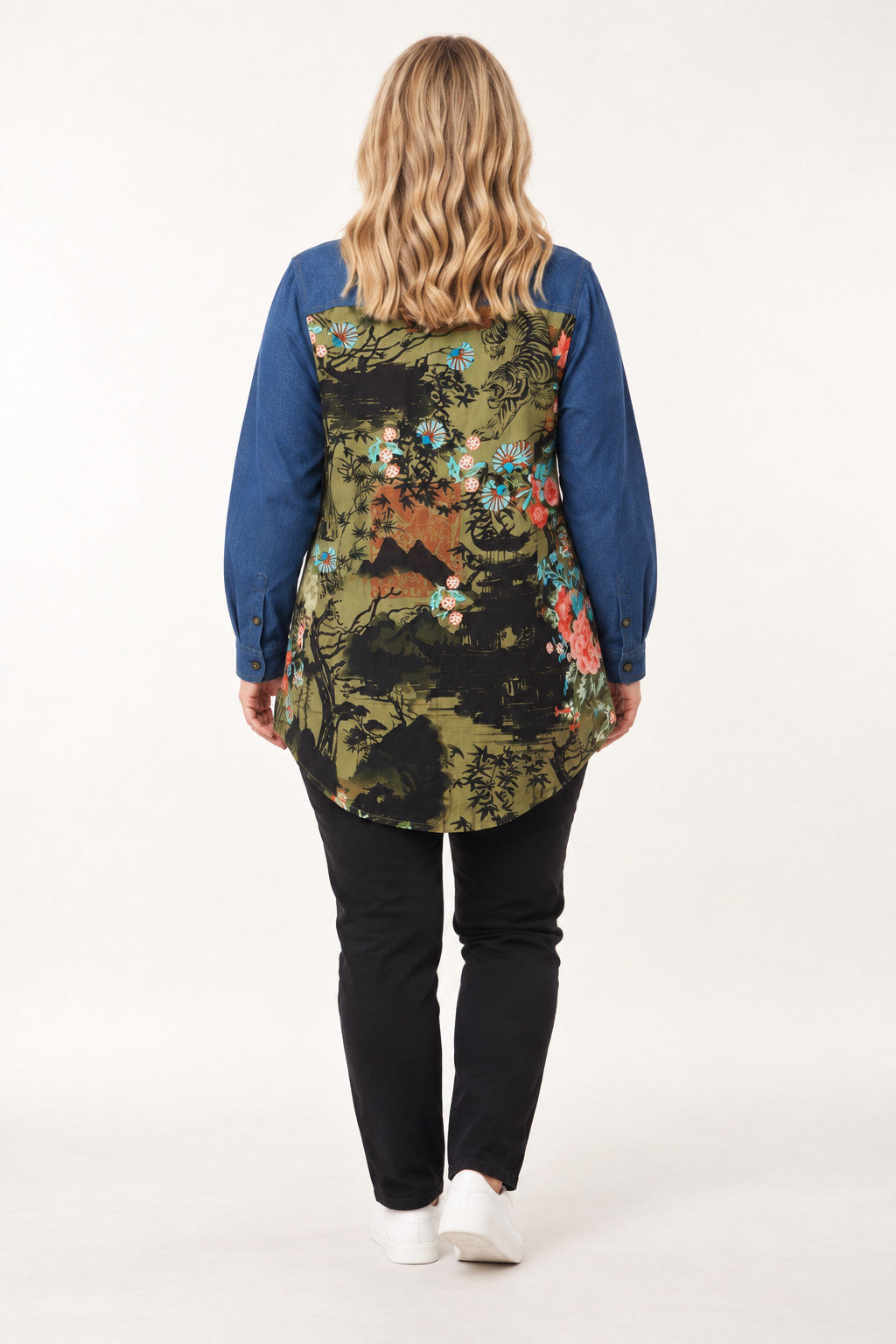 Orientique Keqioa denim shirt - Denim Green