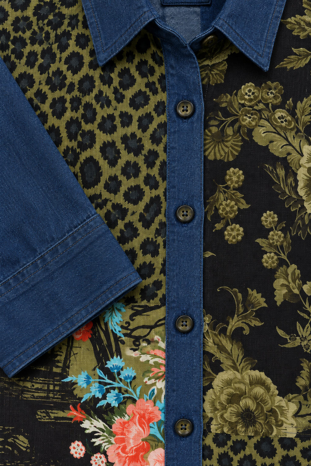 Orientique Keqioa denim shirt - Denim Green
