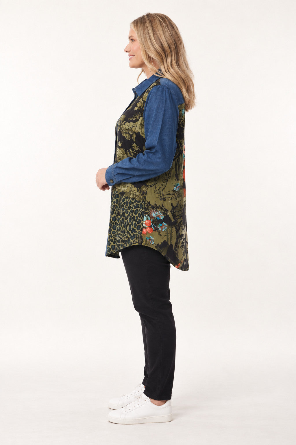 Orientique Keqioa denim shirt - Denim Green