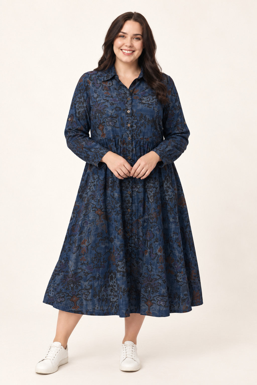 Orientique Tabriz shirt dress - Denim print