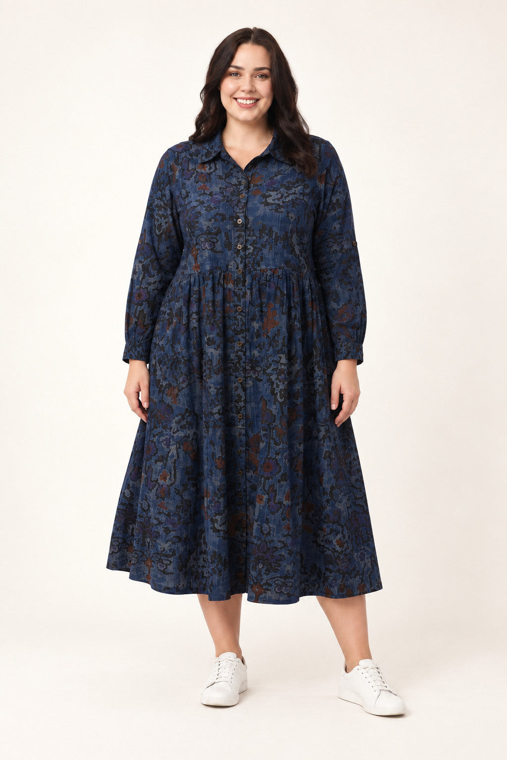 Orientique Tabriz shirt dress - Denim print