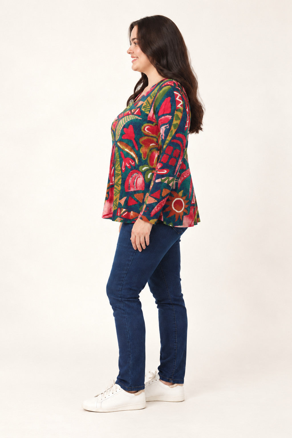 Orientique Tropical v neck tee - Floral
