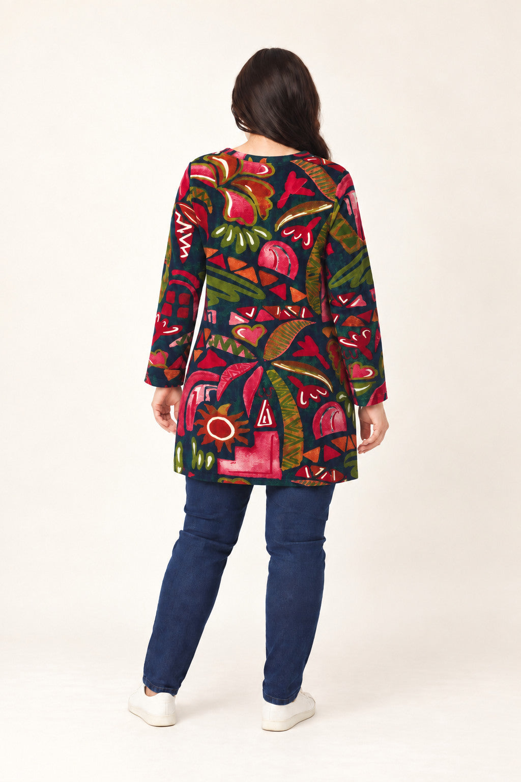Orientique Tropical velour tunic - Floral