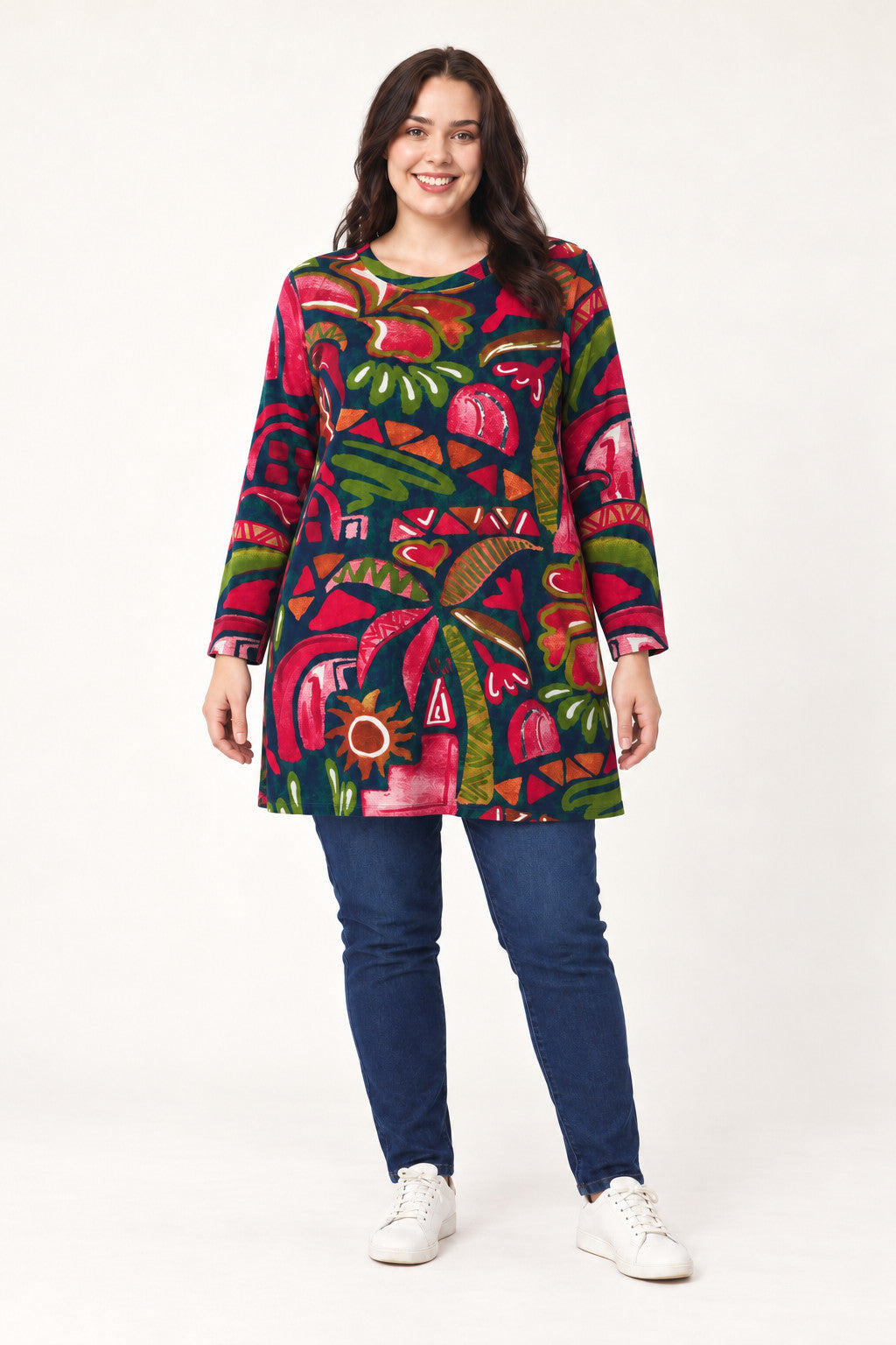 Orientique Tropical velour tunic - Floral