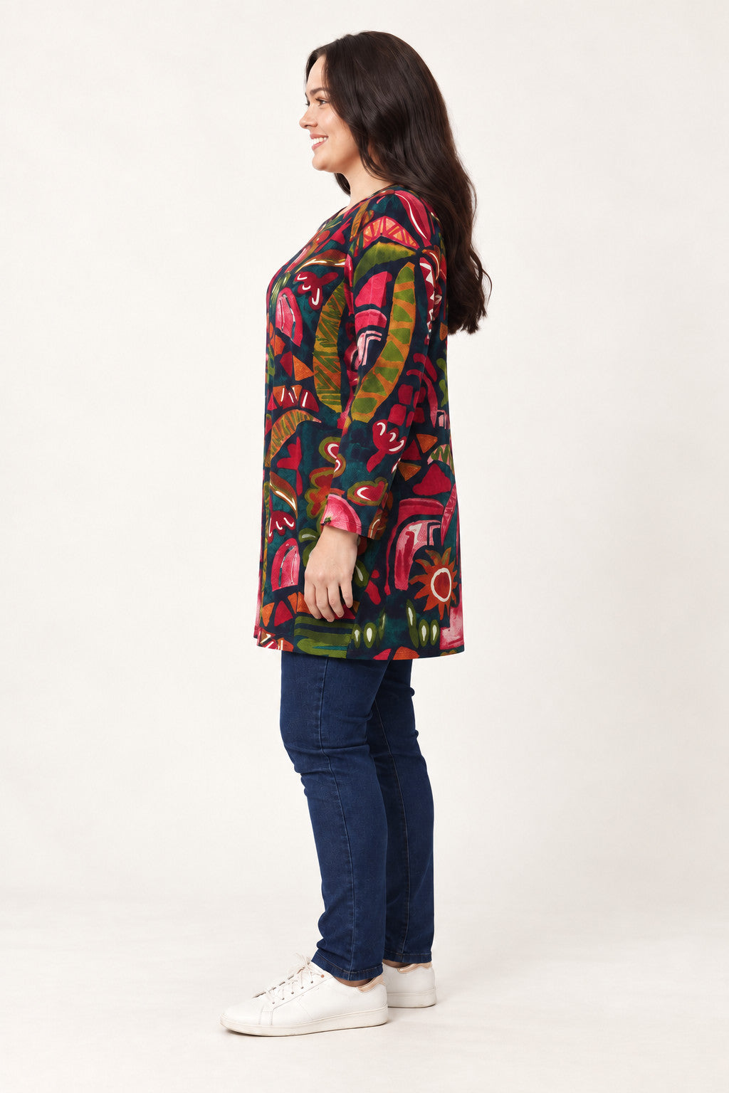 Orientique Tropical velour tunic - Floral