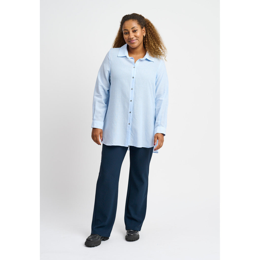 Pont Neuf Lalorian cotton stripe shirt - Pale Blue