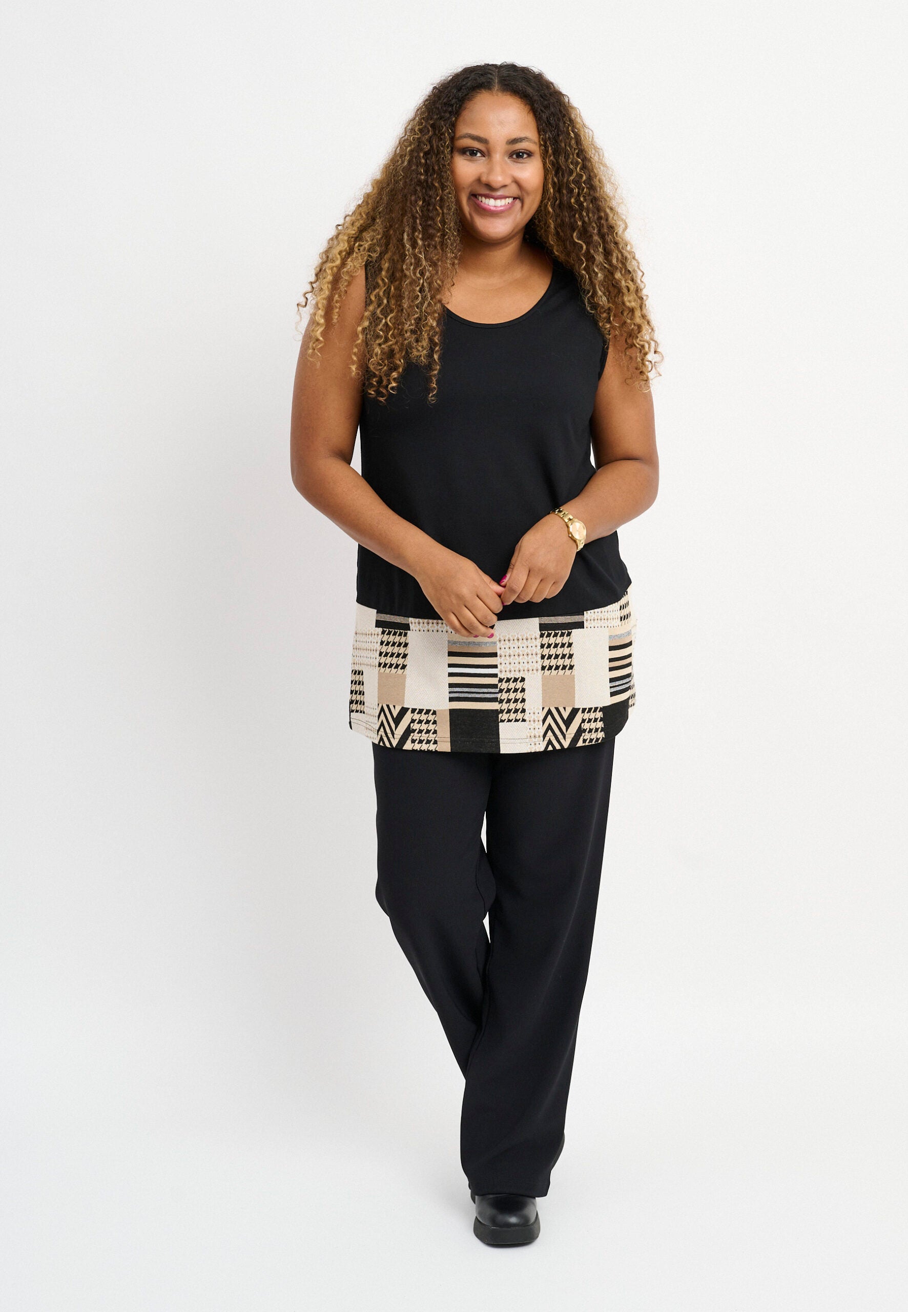 Pont Neuf Runa jersey vest - Black/Sand