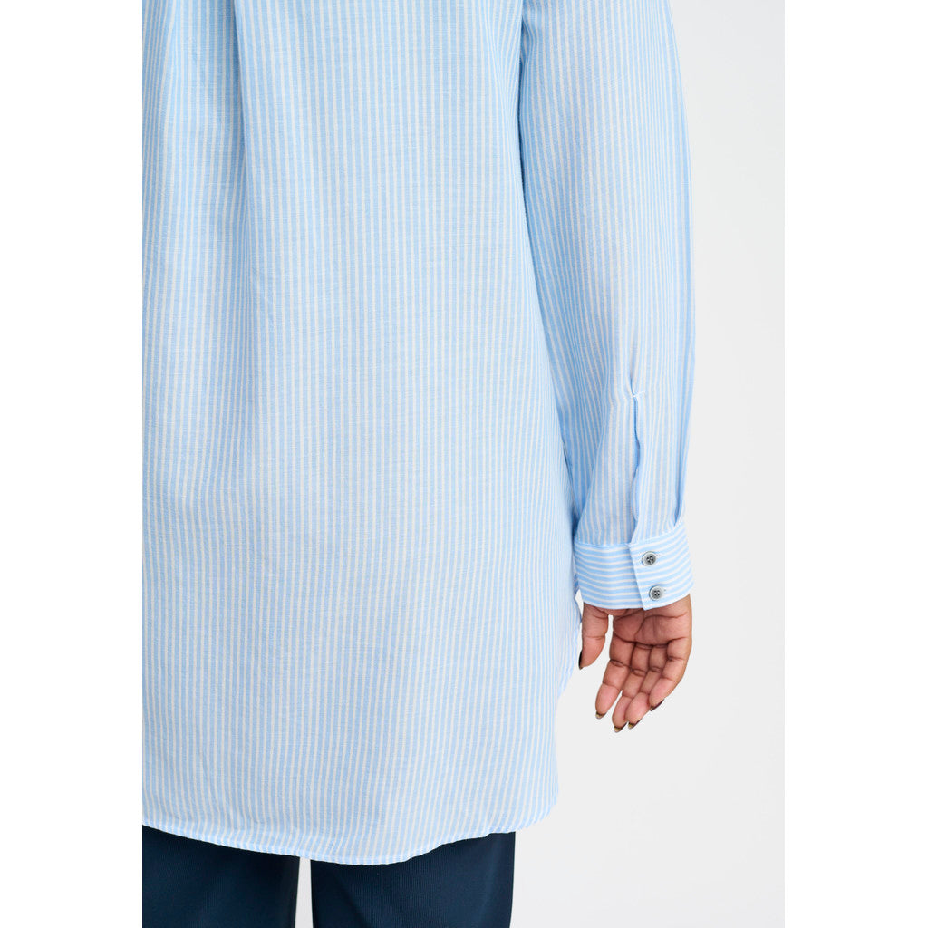 Pont Neuf Lalorian cotton stripe shirt - Pale Blue