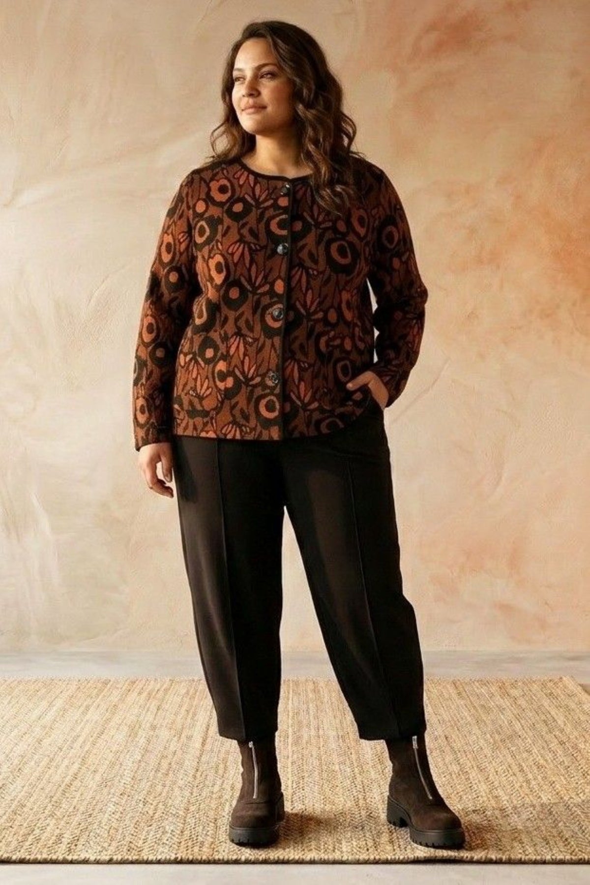 Pont Neuf Sevara stretch cardi - Russet