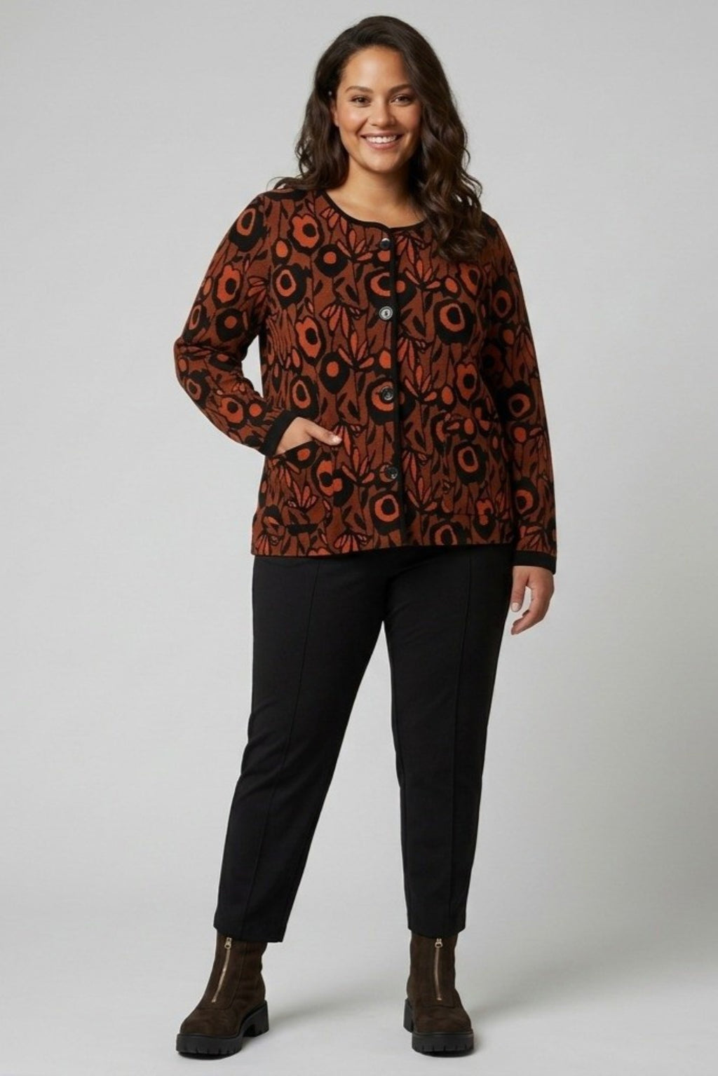 Pont Neuf Sevara stretch cardi - Russet