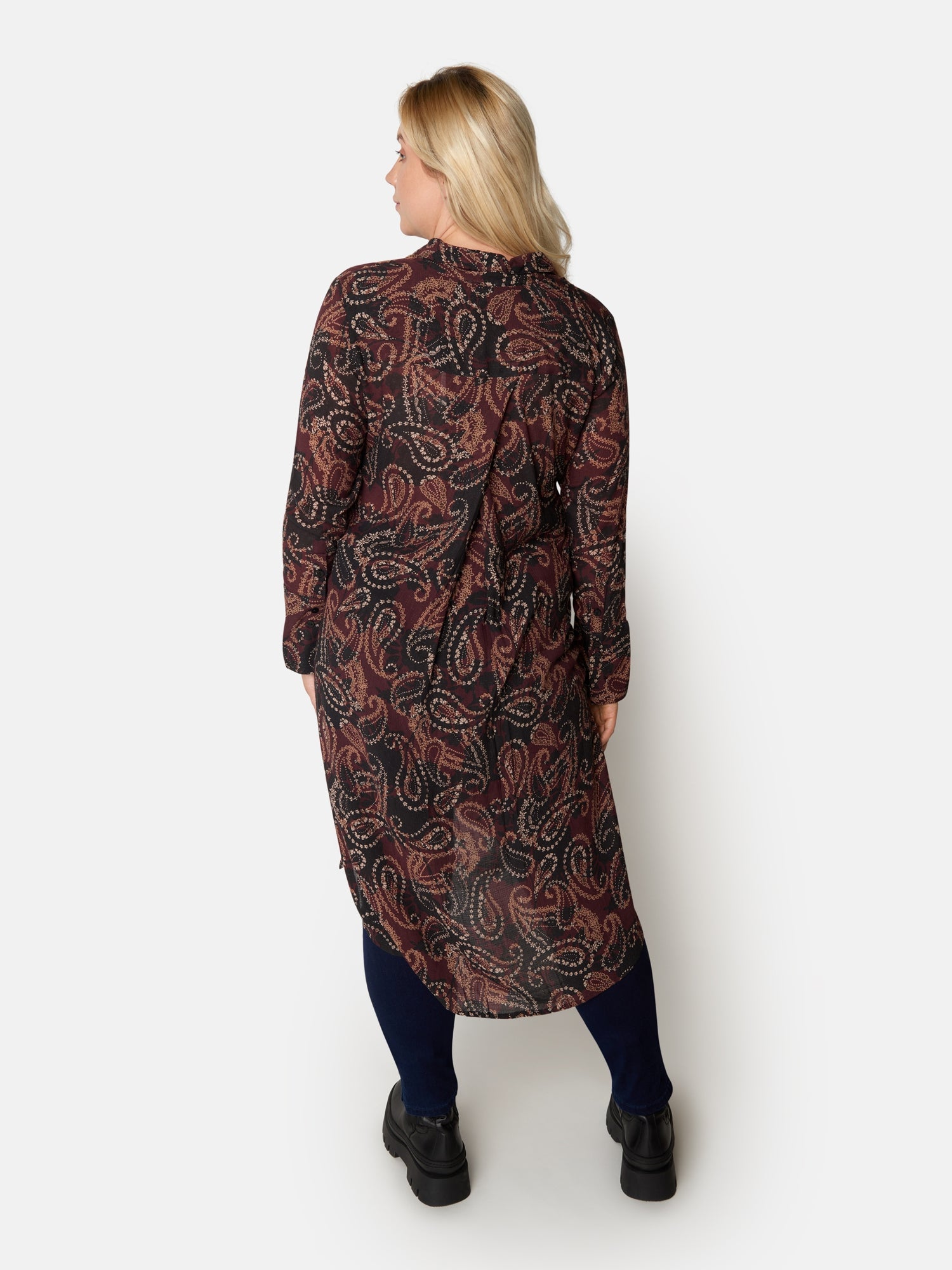 Ciso paisley shirt dress - Wine