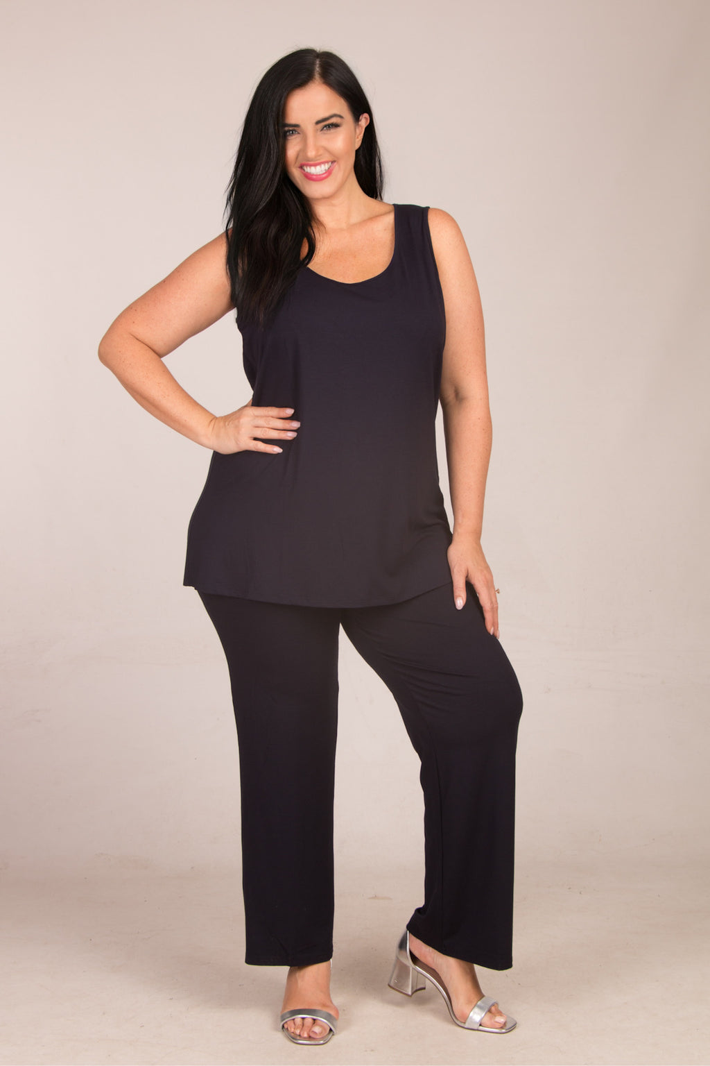 Doris Streich jersey palazzos - Navy