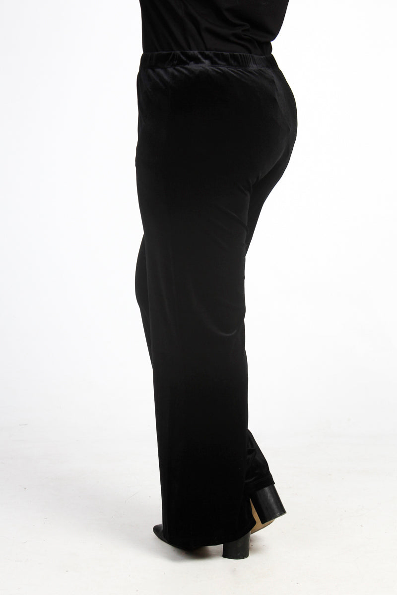 Yoek velvet palazzos - Black