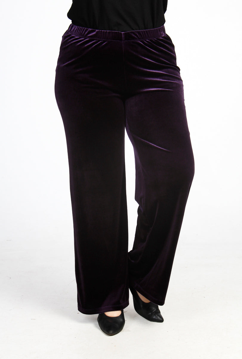 Yoek velvet palazzos - Aubergine
