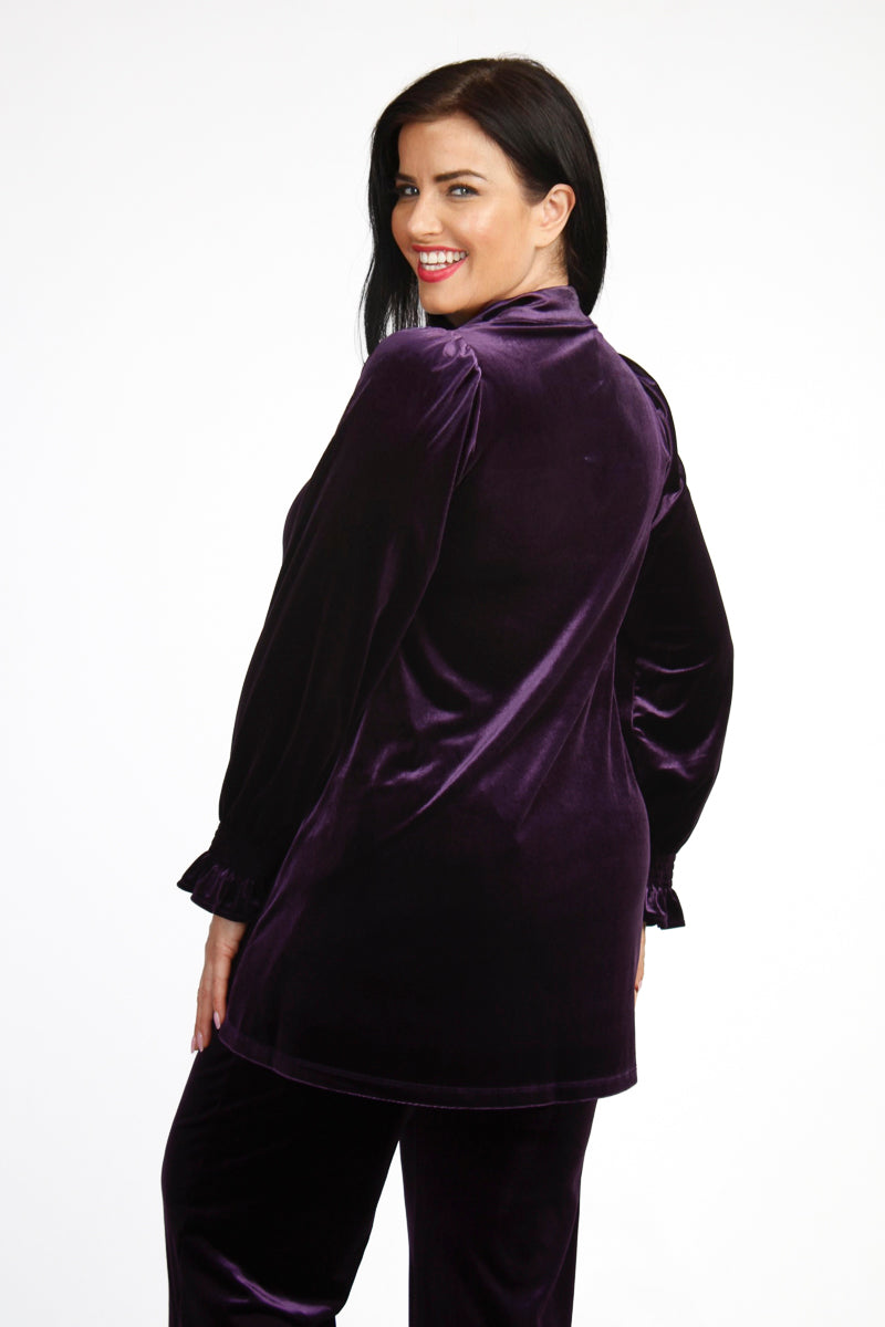 Yoek velvet tunic - Aubergine