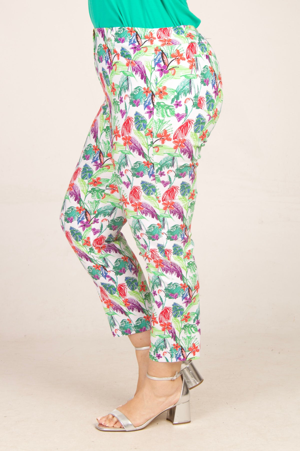 Robell Bella handdrawn crops - Green Multi