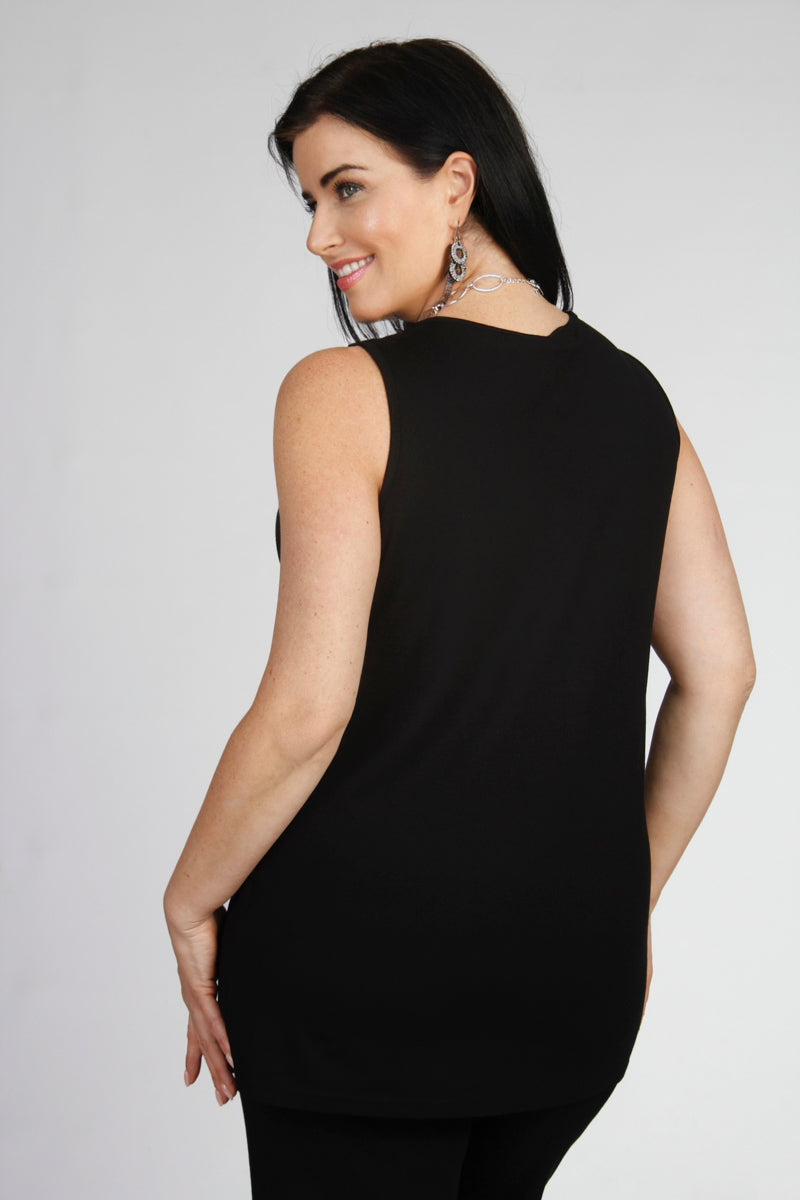 Doris Streich jersey long vest - Black