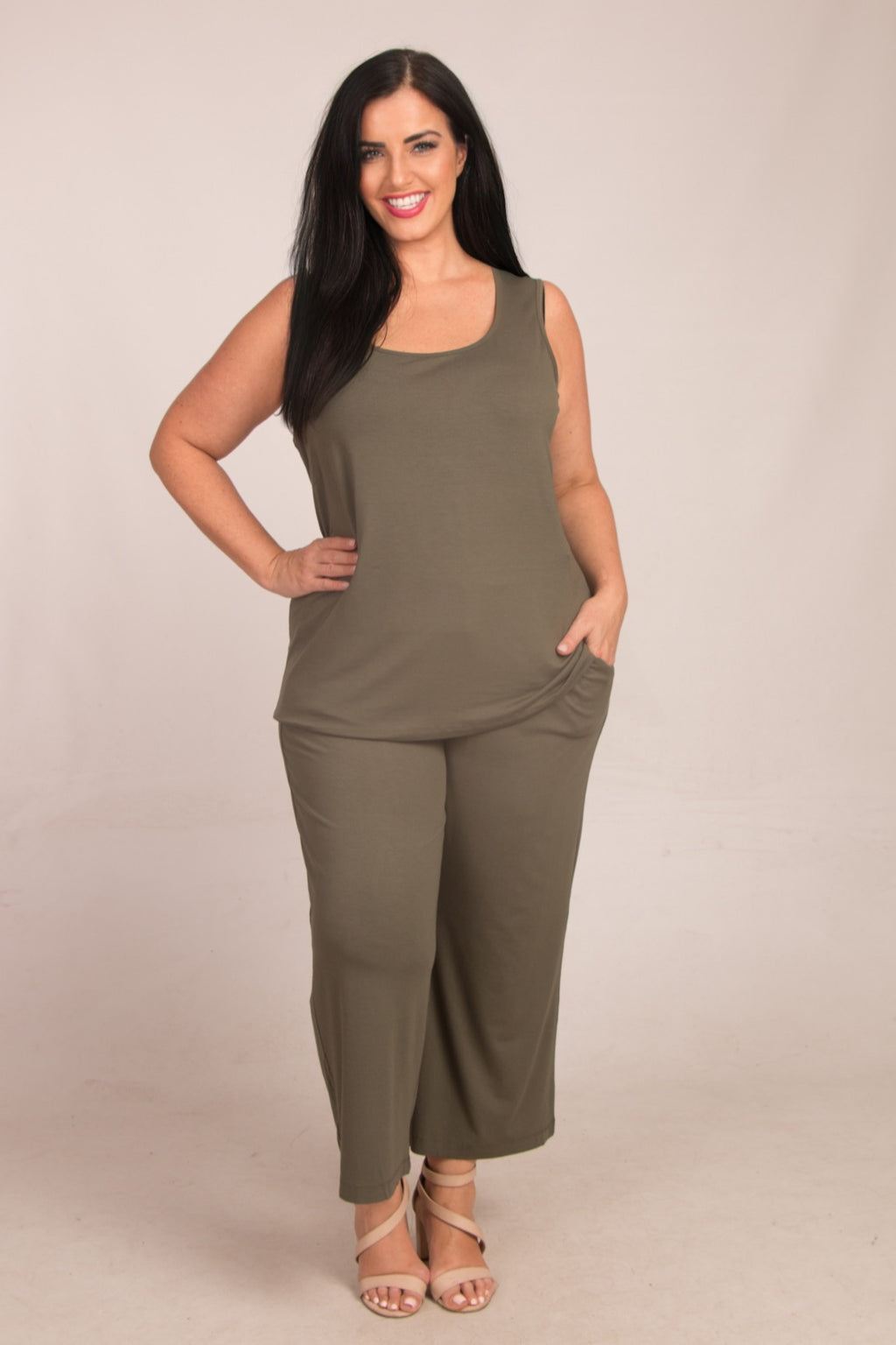 Via Appia jersey vest - Khaki