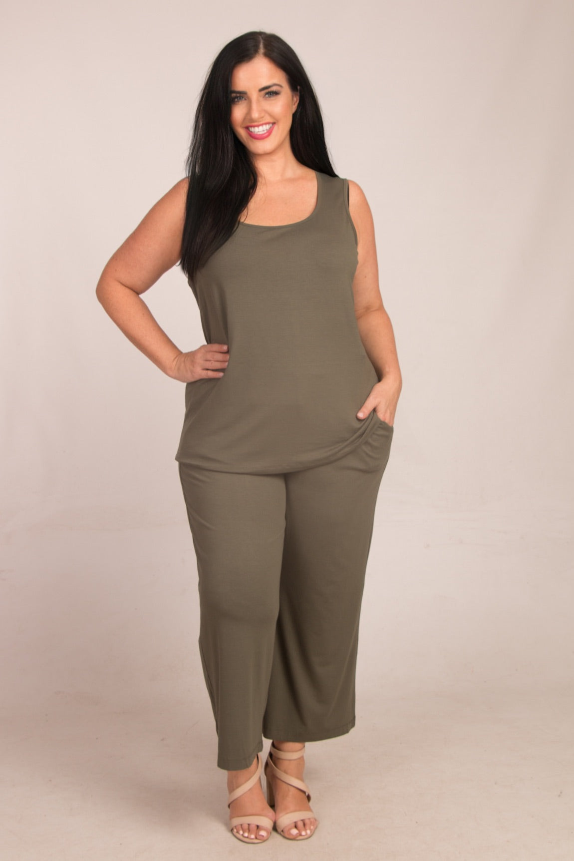 Via Appia jersey vest - Khaki