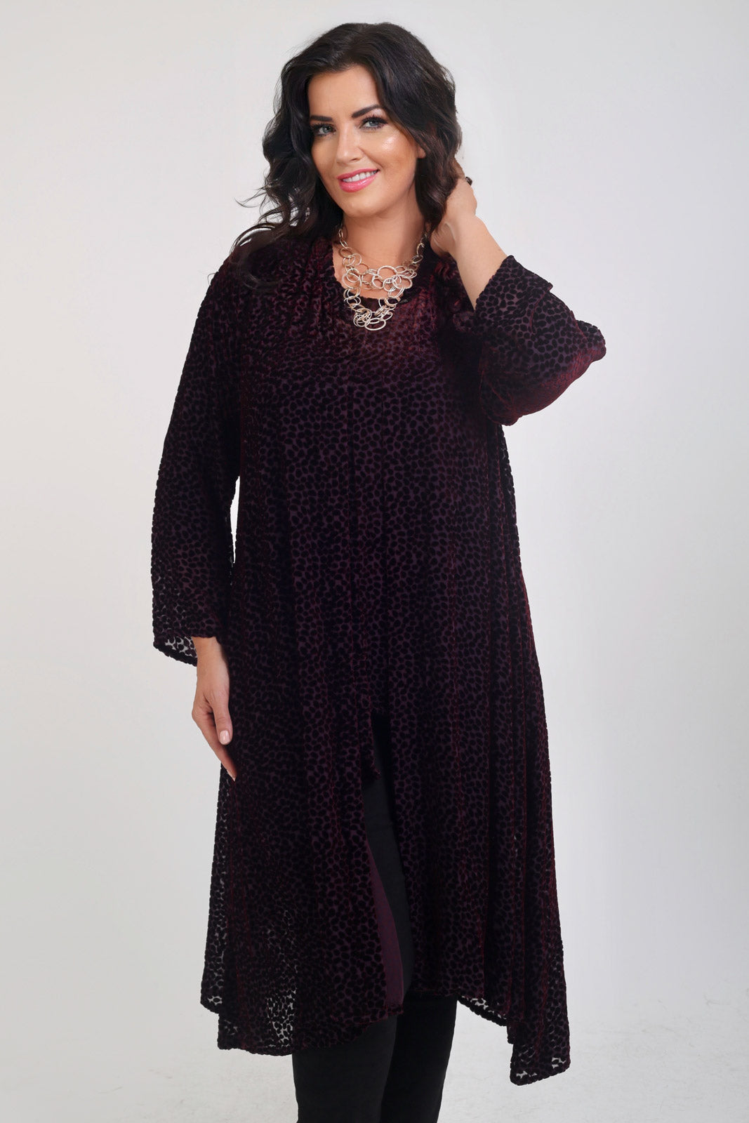 Grizas devore spot jacket - Burgundy