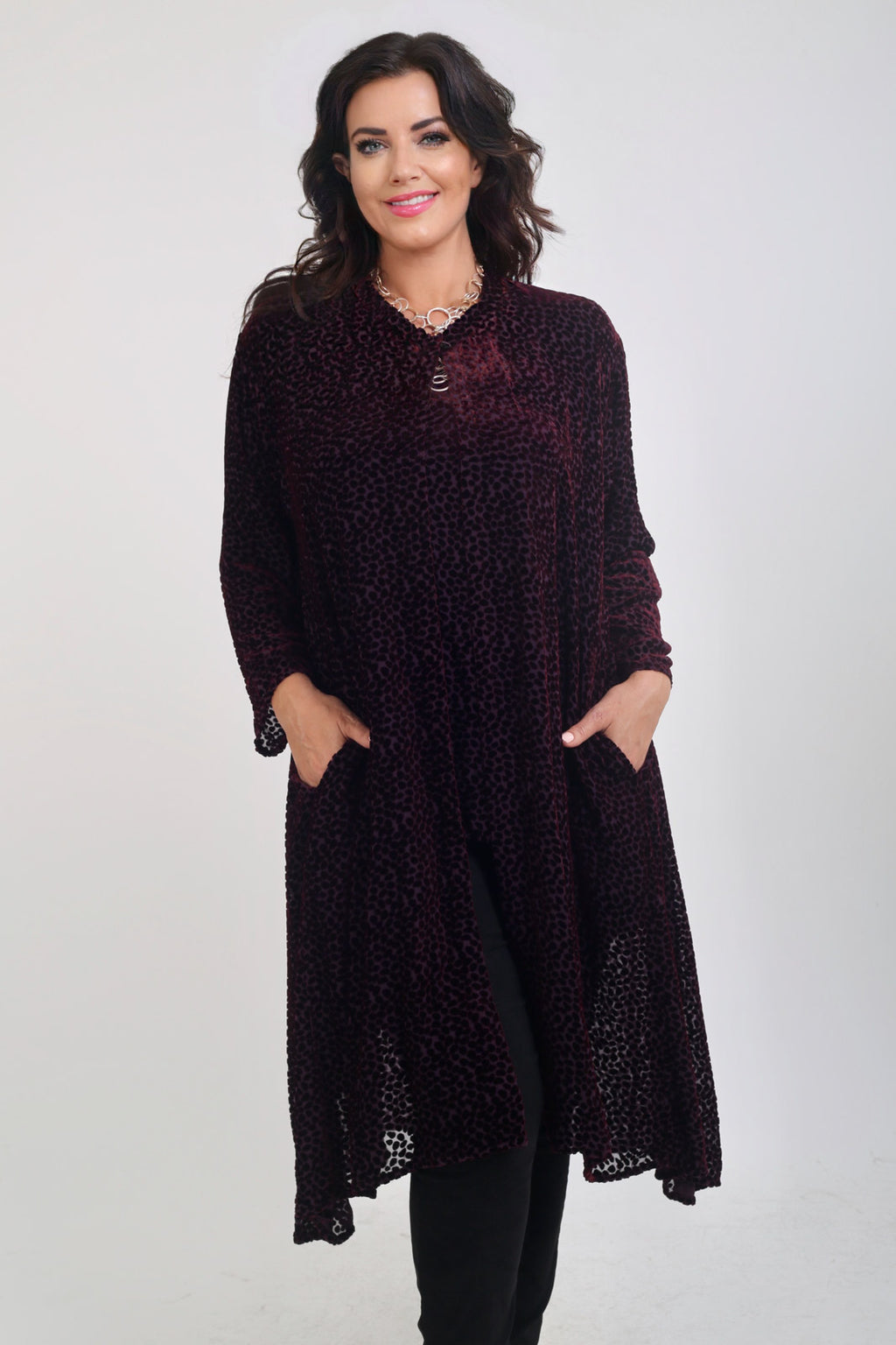 Grizas devore spot jacket - Burgundy